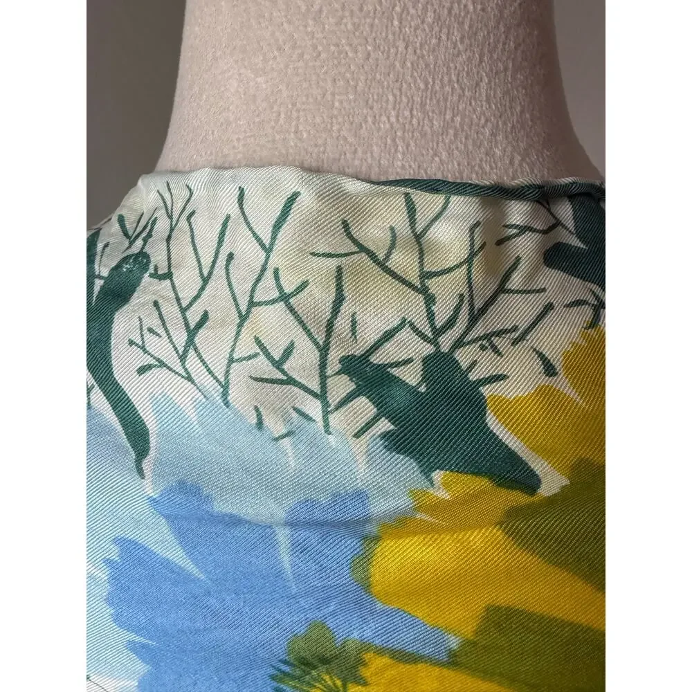 Vintage 1970s Vera Neumann Floral Silk Scarf 14” x 44” Mod‎ Cottagecore Bridal